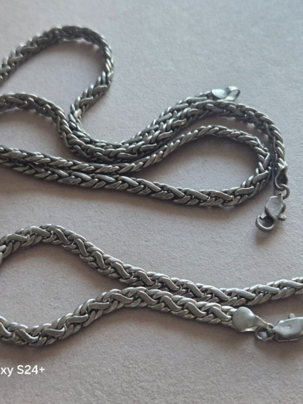 Sterling Silver 925 Braided Chain & Bracelet - ITALY